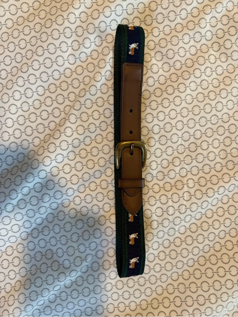 Janie and Jack Navy Belt with Dog Motif